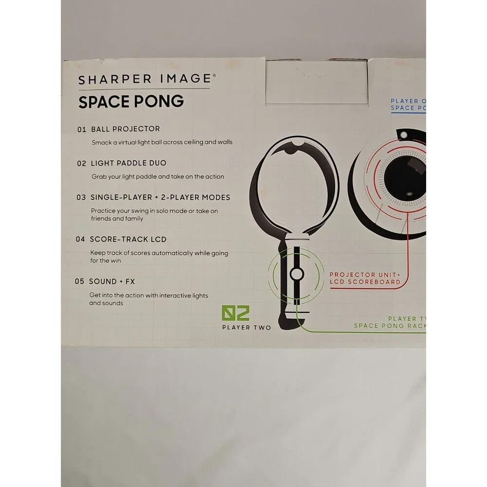 Sharper Image Space Pong Electronic Arcade Game Tested Working Complete
